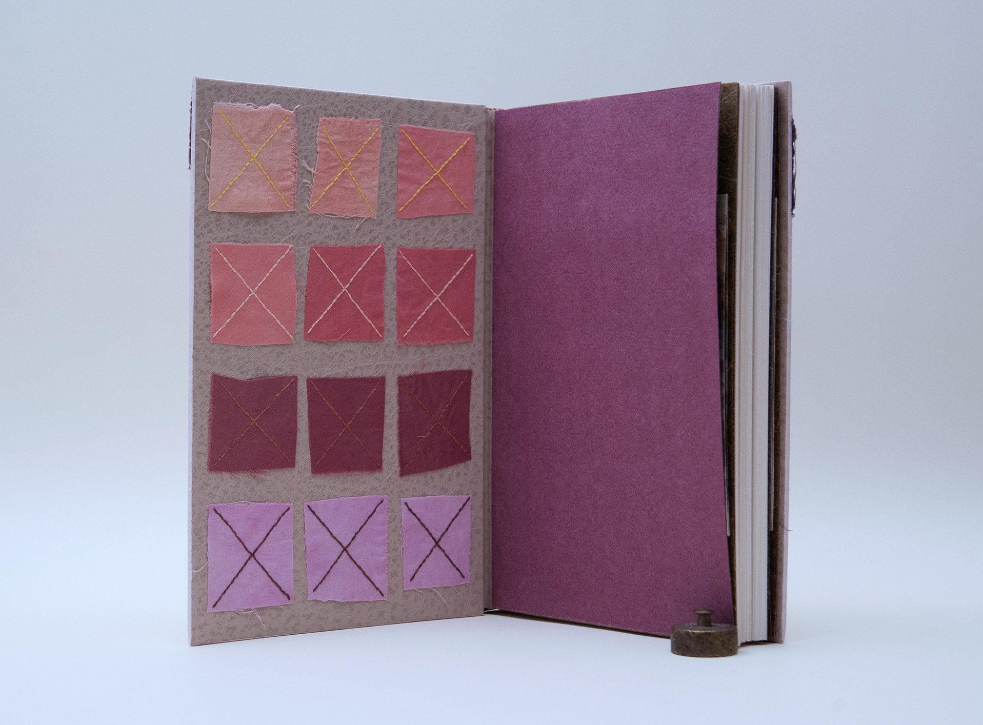 Interior of Craft of the Dyer binding on a white table.