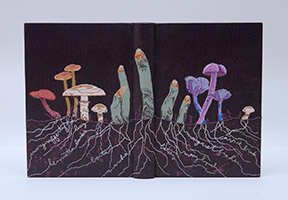 Front cover of Dark Archives binding on a white table.
