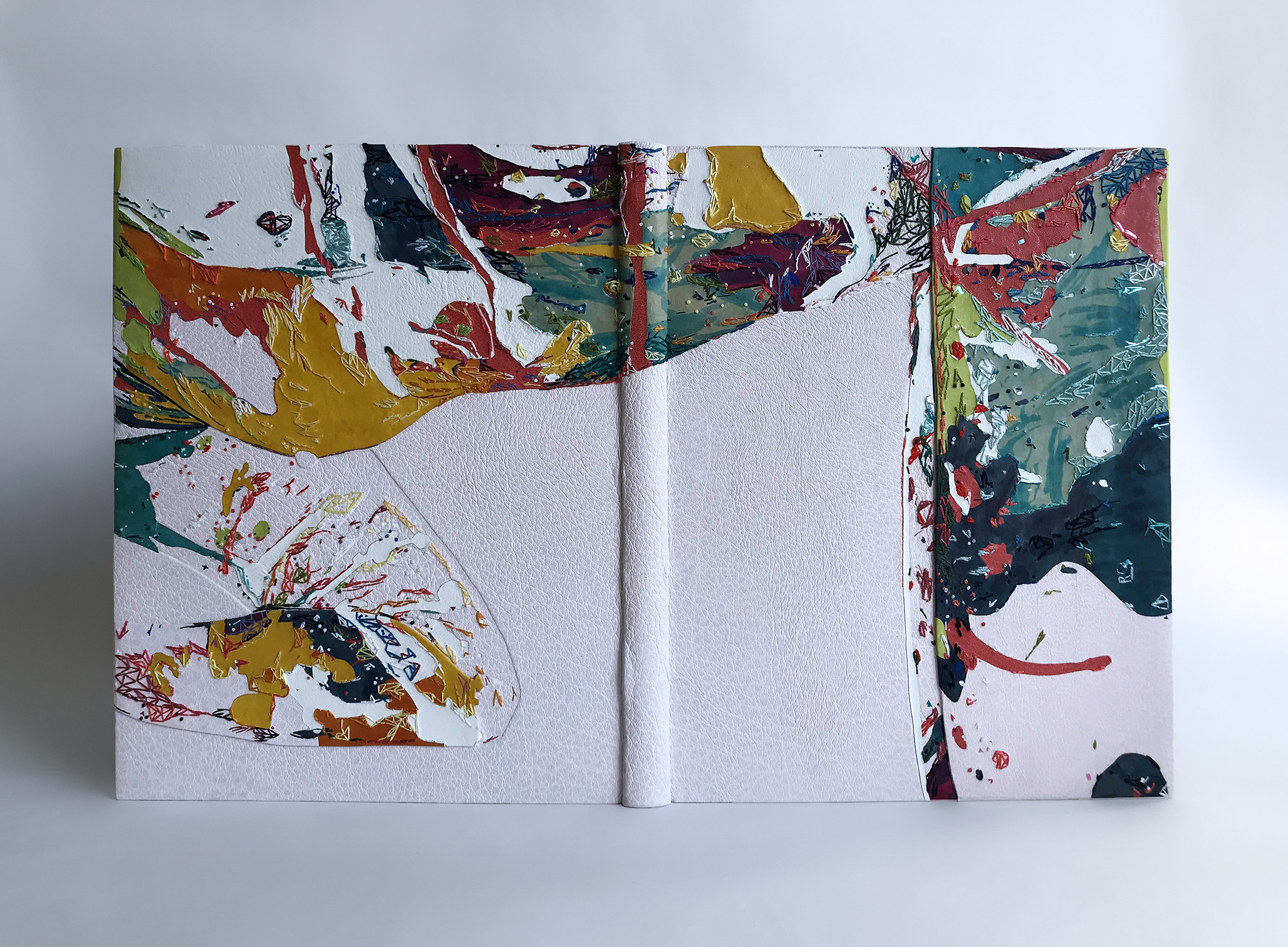 Front cover of Human Canvas binding on a white table.
