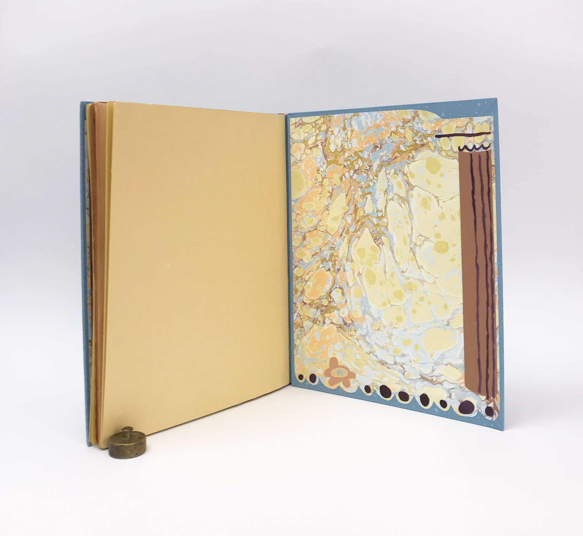 Interior of Kew Gardens binding on a white table.