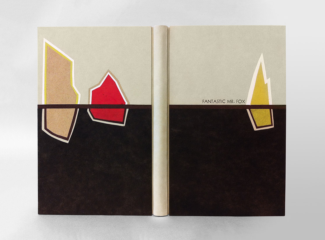 Front cover of Fantastic Mr. Fox binding on a white table.