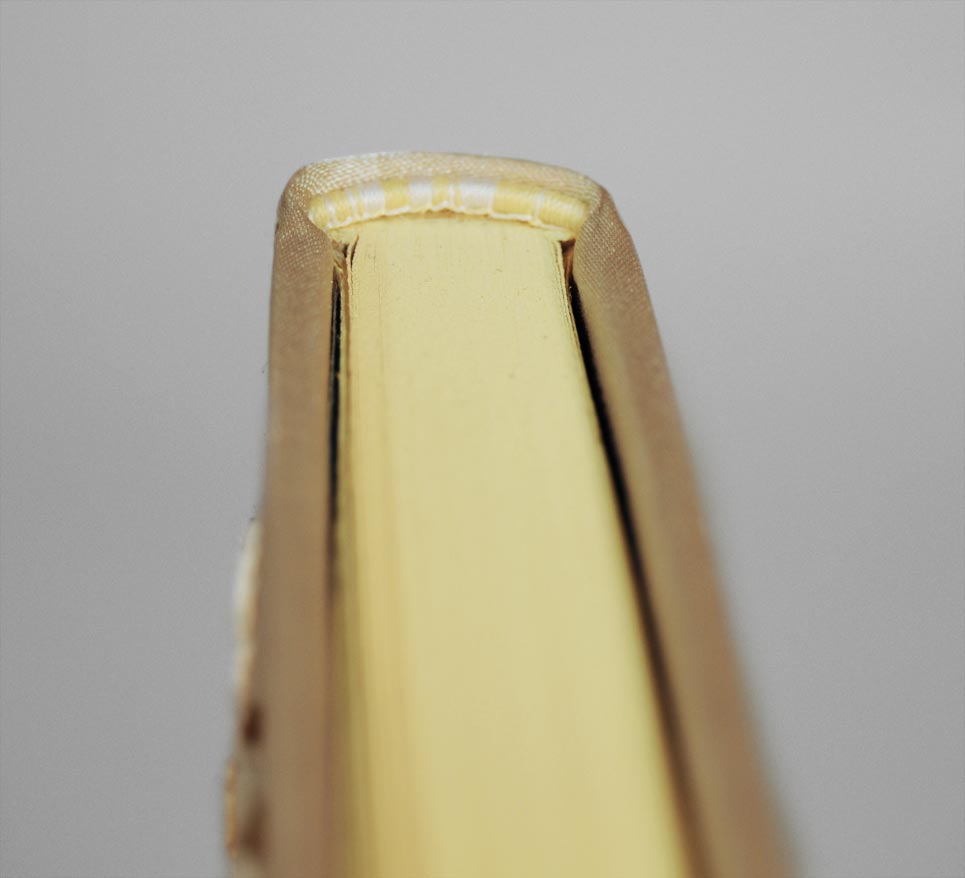 Edge of The Crucible binding on a white table.