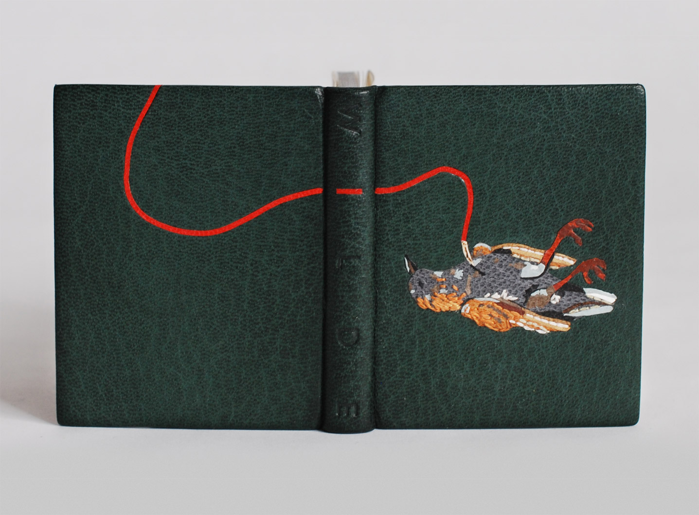 Front cover of The Nightingale and the Rose binding on a white table.