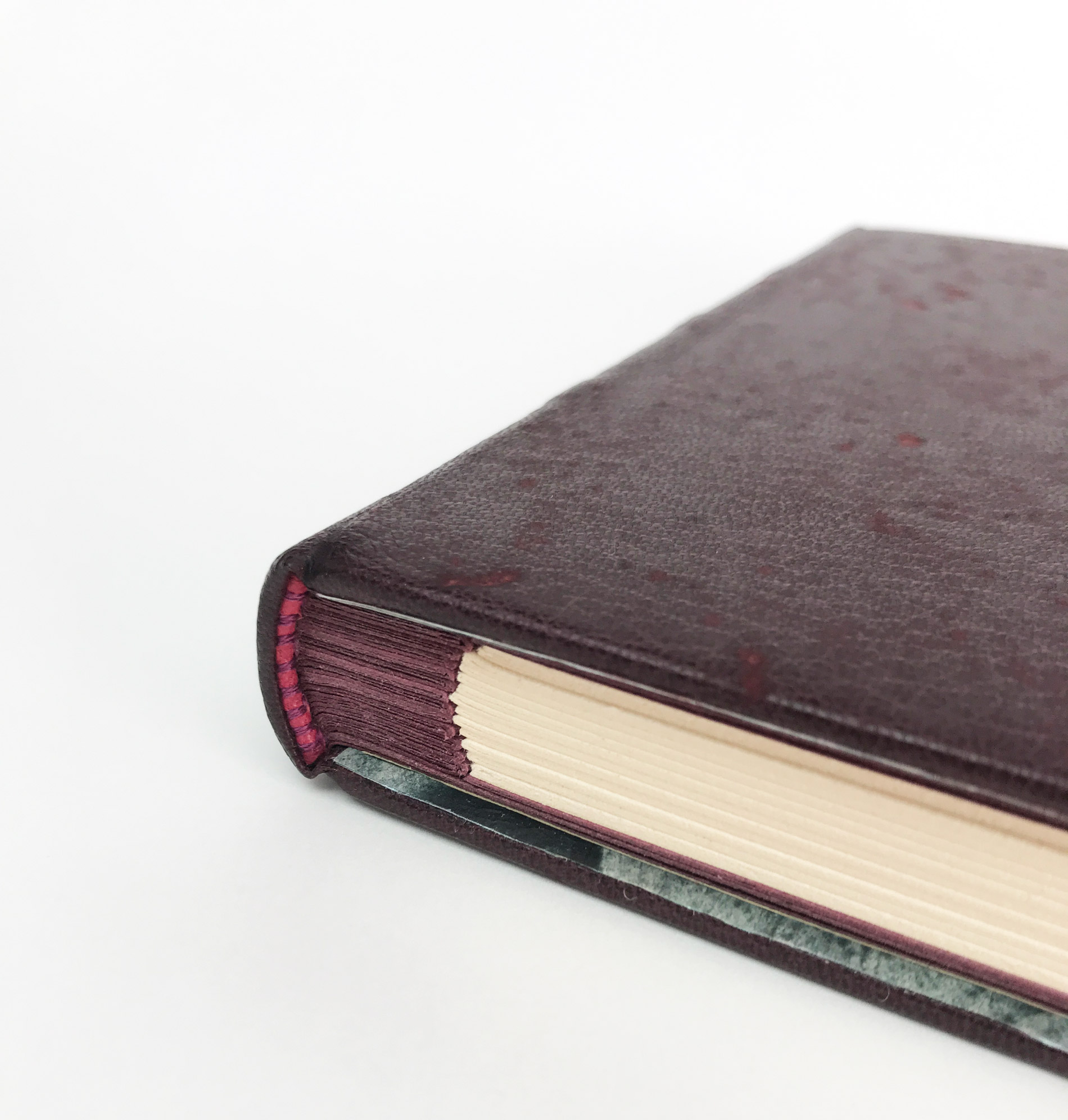 Edge of The Raven binding on a white table.