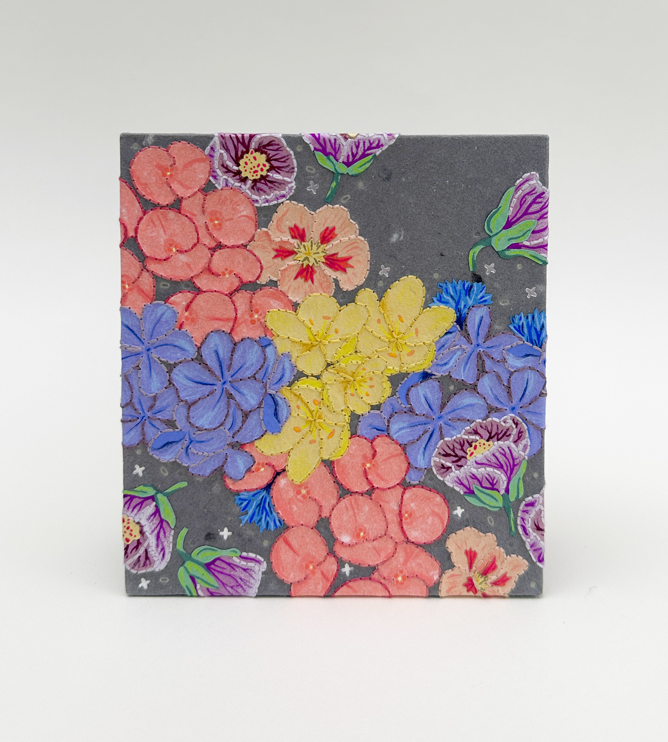 Interior of Roadkills binding on a white table.