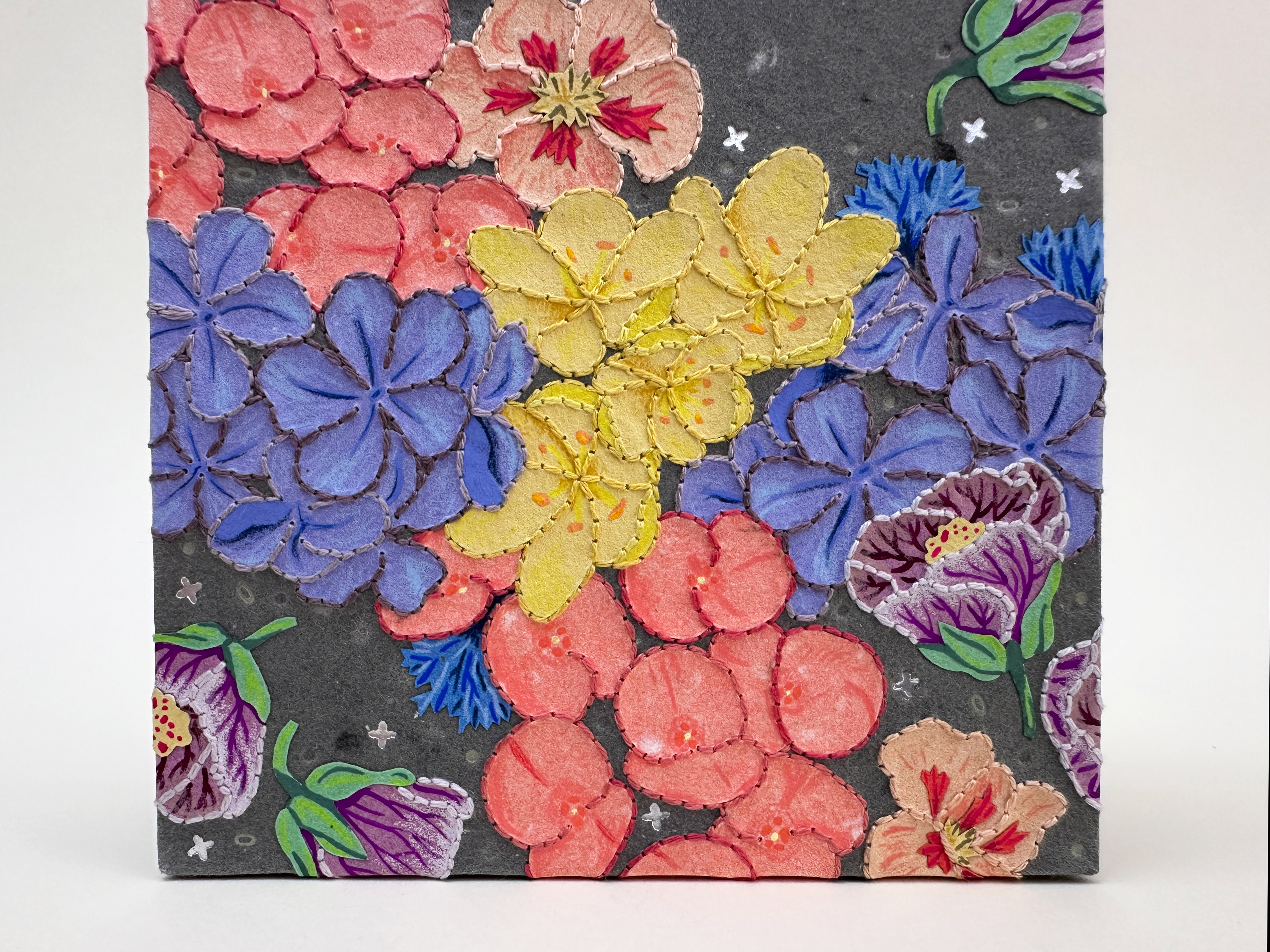 Interior of Roadkills binding on a white table.