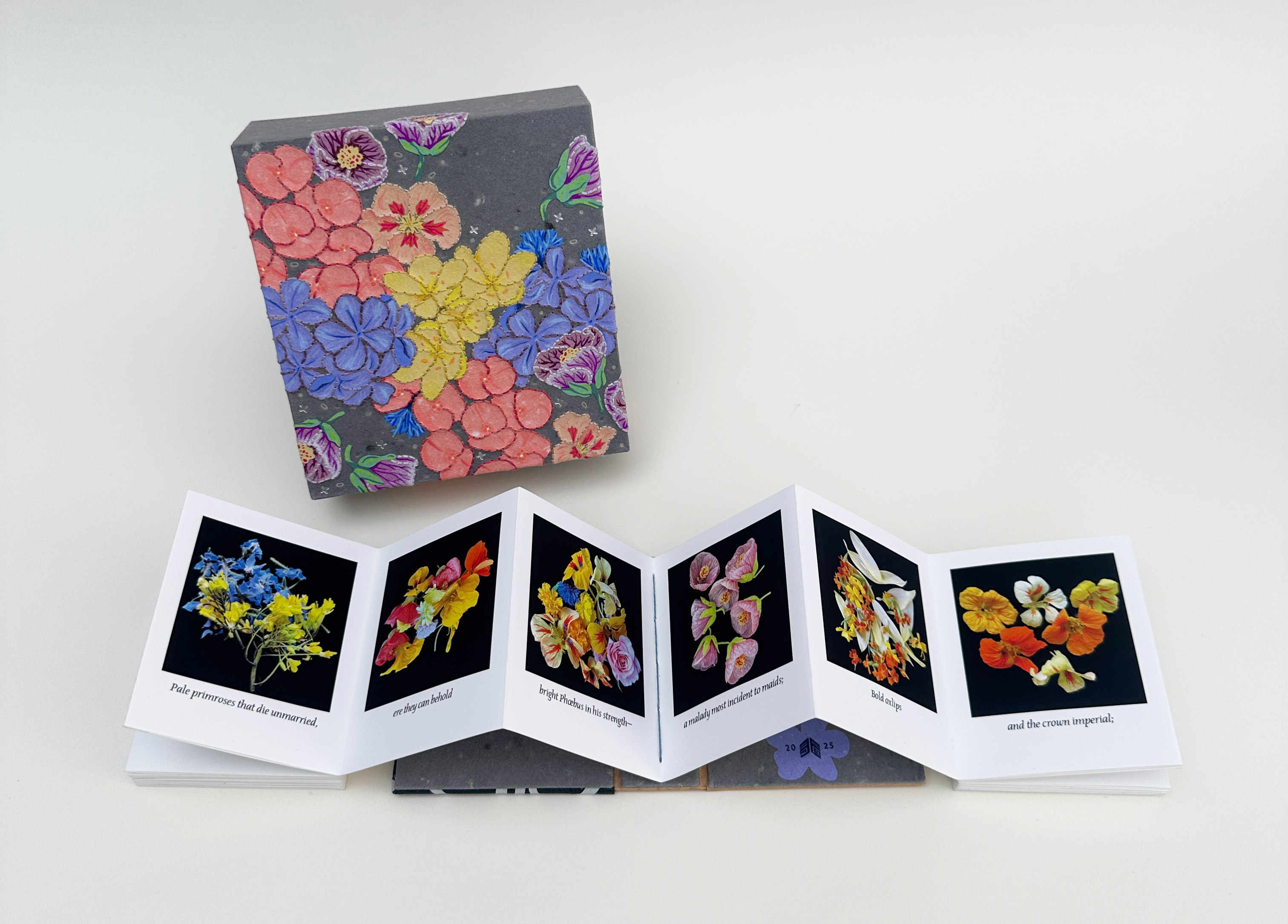 Edge of Roadkills binding on a white table.