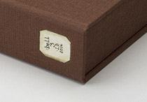 Front cover of box for Brönte Books at the Morgan binding.