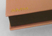 Edge of box for Seven Miniature Shakespeare bindings.