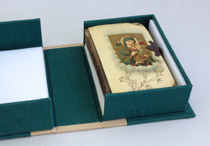 Interior of box for Family Heirloom Bible binding.