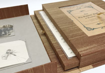 Interior of box for Memorabilia for The Fly-Fishers Club of Brooklyn binding.