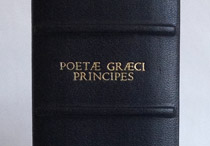 Spine of box for Poetae Graeci binding.