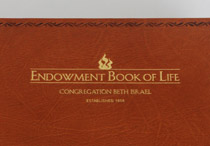 Front cover of Endowment Book of Life binding.